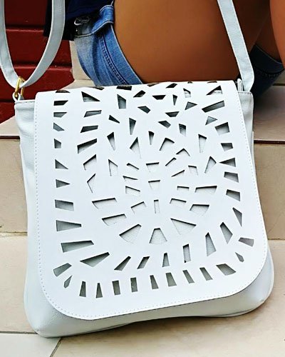 Bolso con patron cortado con laser co2