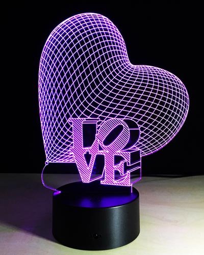 Lámpara corazón love - Corte en acrílico - Decoración de interior - Maquinas Laser CAMFive