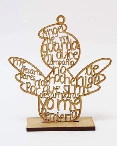 Angel de la guarda - Corte en mdf - Decoración de interior - Maquinas Laser CAMFive