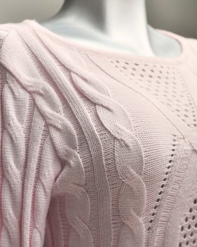 Saco para mujer con tejido de trenzas y huecos en galga media gg10-gg8-gg7